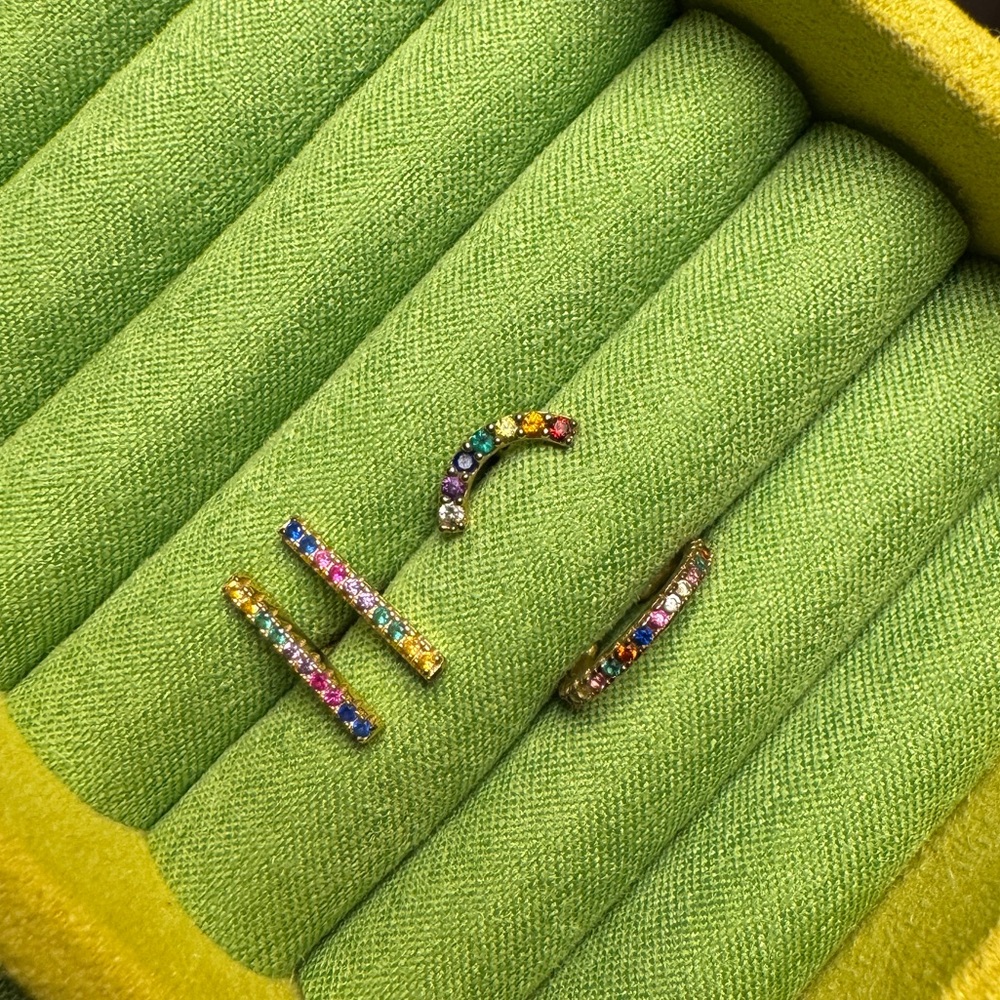 Rainbow Crystal Earring Set